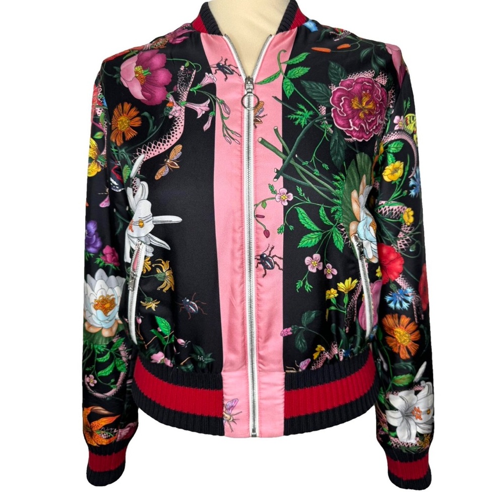 Gucci Flora Snake Silk Bomber Jacket✨ISO~WTB